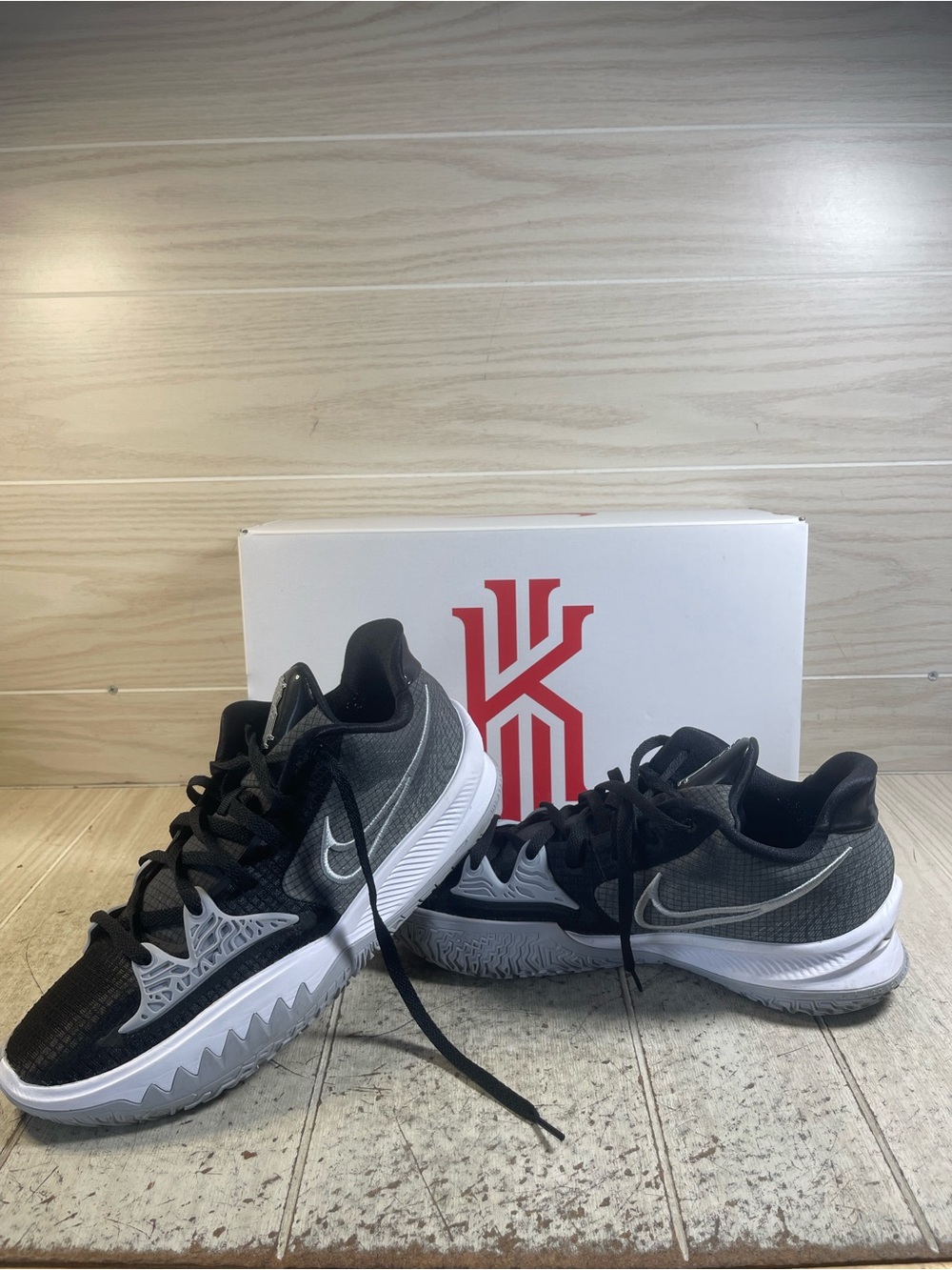 Size 12 Nike Kyrie Low 4 TB Black White Wolf Grey DA7803-003 Men